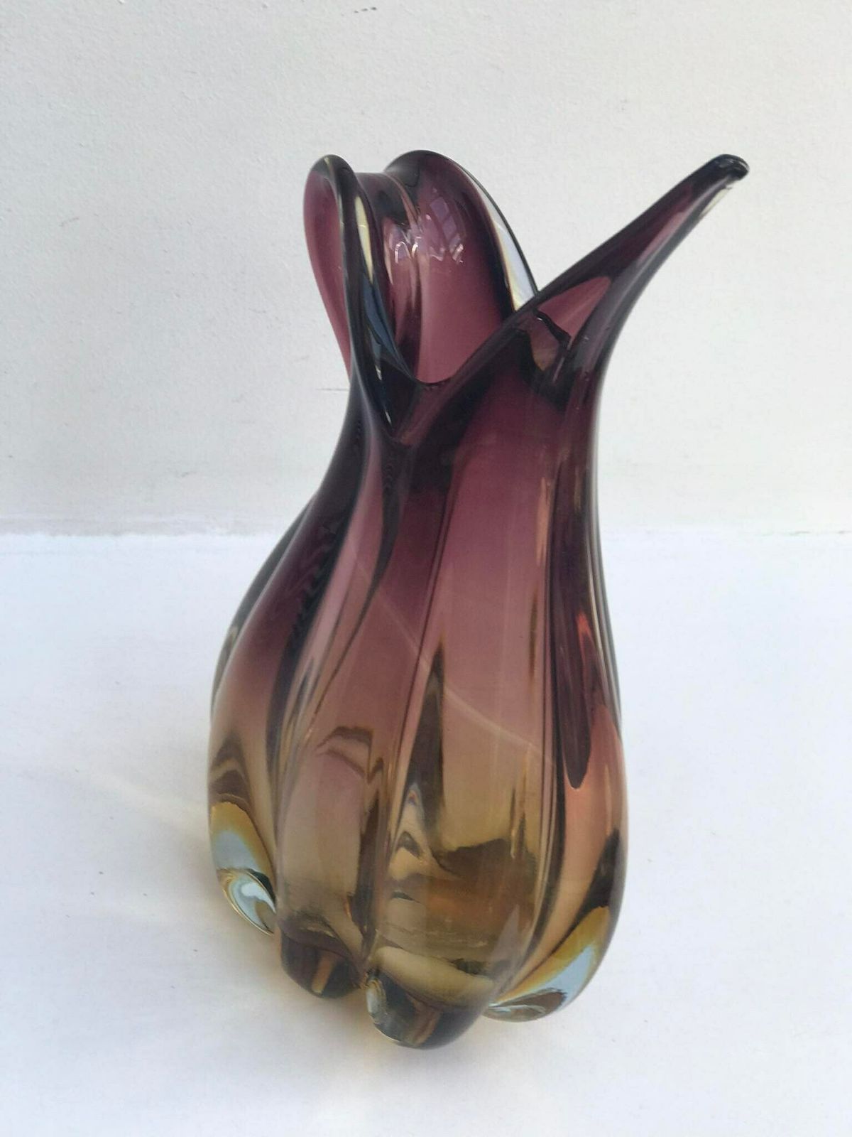 Murano Glass Pitcher Vase Barovier Toso Italian Design Art Glass Venetian Glass Ercole Vase Violet Brown Home Decor Italian Design Gift photo vintage