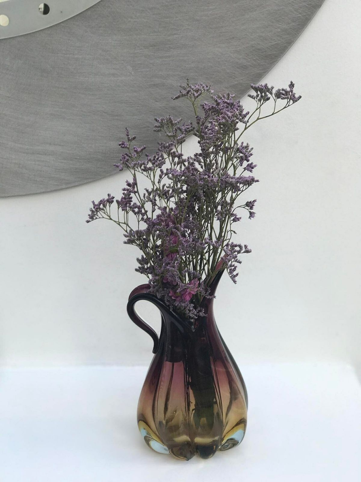 photo for sale Murano Glass Pitcher Vase Barovier Toso Italian Design Art Glass Venetian Glass Ercole Vase Violet Brown Home Decor Italian Design Gift