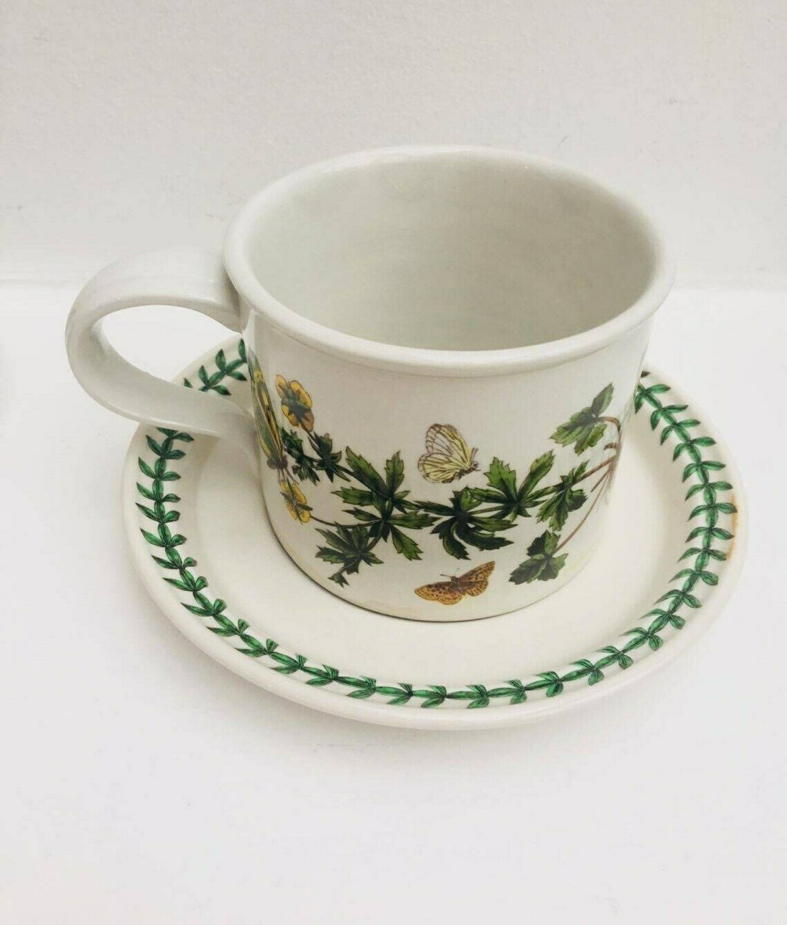 Portmeirion Botanic Garden, Coffe Cup Tea Cups Set, English China Botanic Garden Breakfast Cup And Saucer Set, Tea Cups And Saucers photo vintage