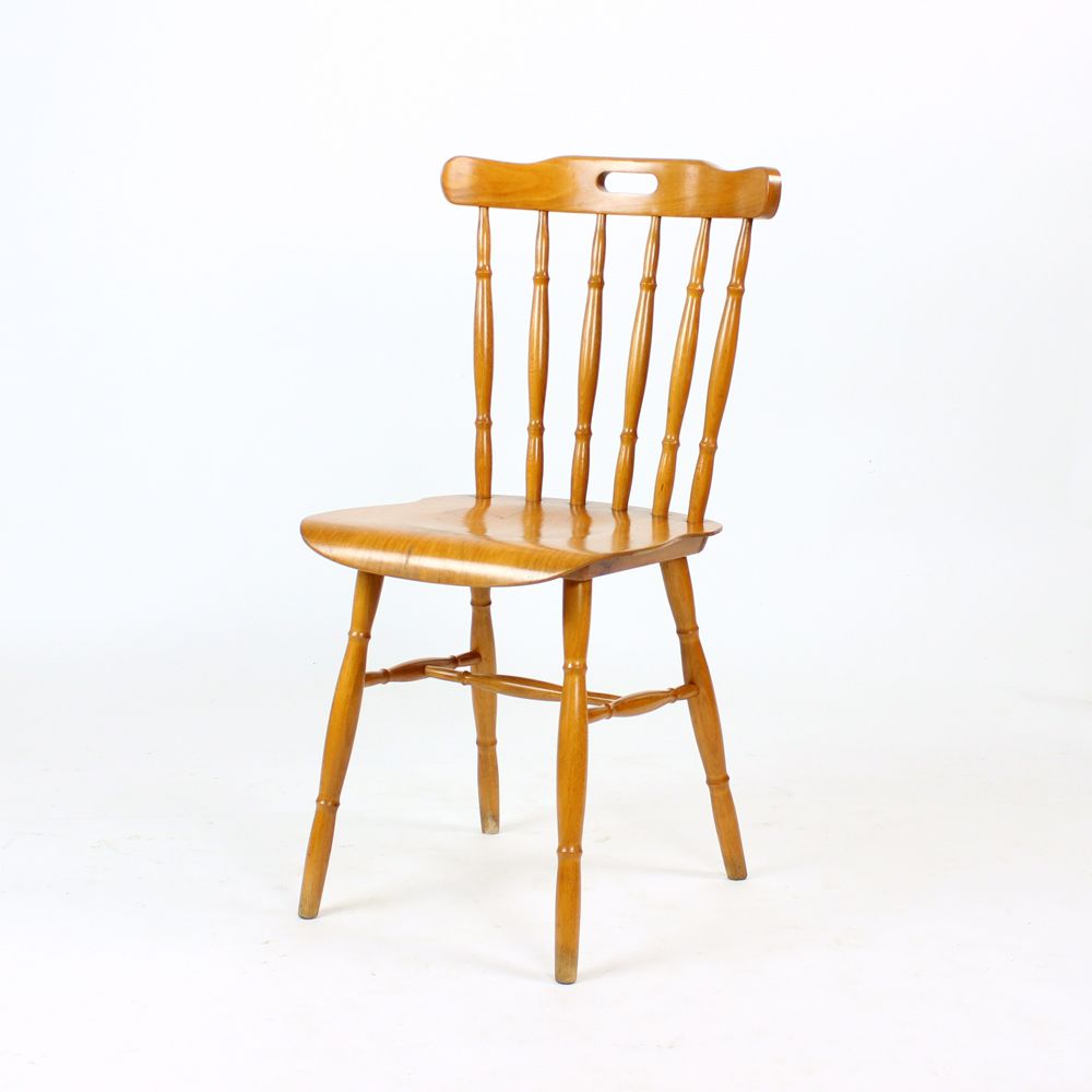 Oak Dining Chairs In Folk Design, Czechoslovakia 1960s, Set Of 4 photo buy