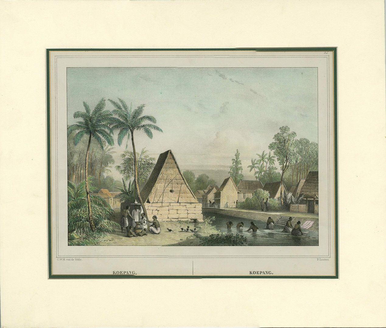 Antique Print Of Kupang, Timor, Indonesia