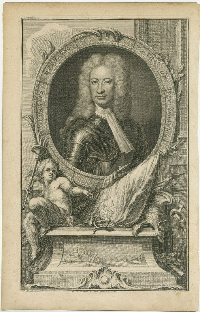 Antique Portrait Of Charles Mordaunt, 3rd Earl Of Peterborough