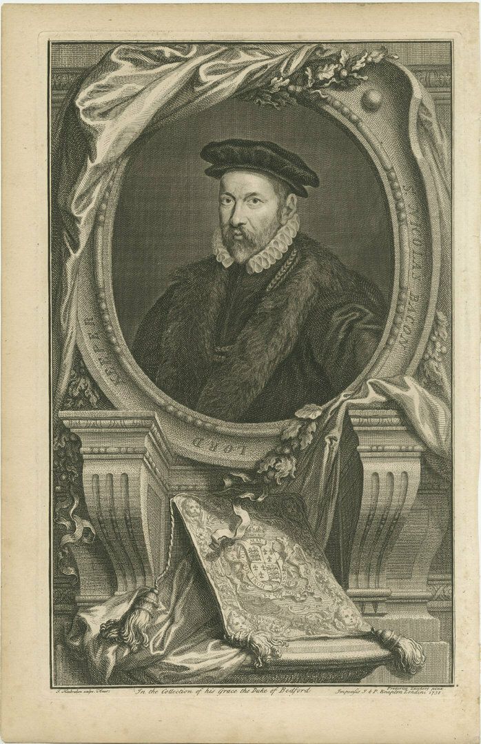 Antique Portrait Of Sir Nicholas Bacon, Lord Keeper