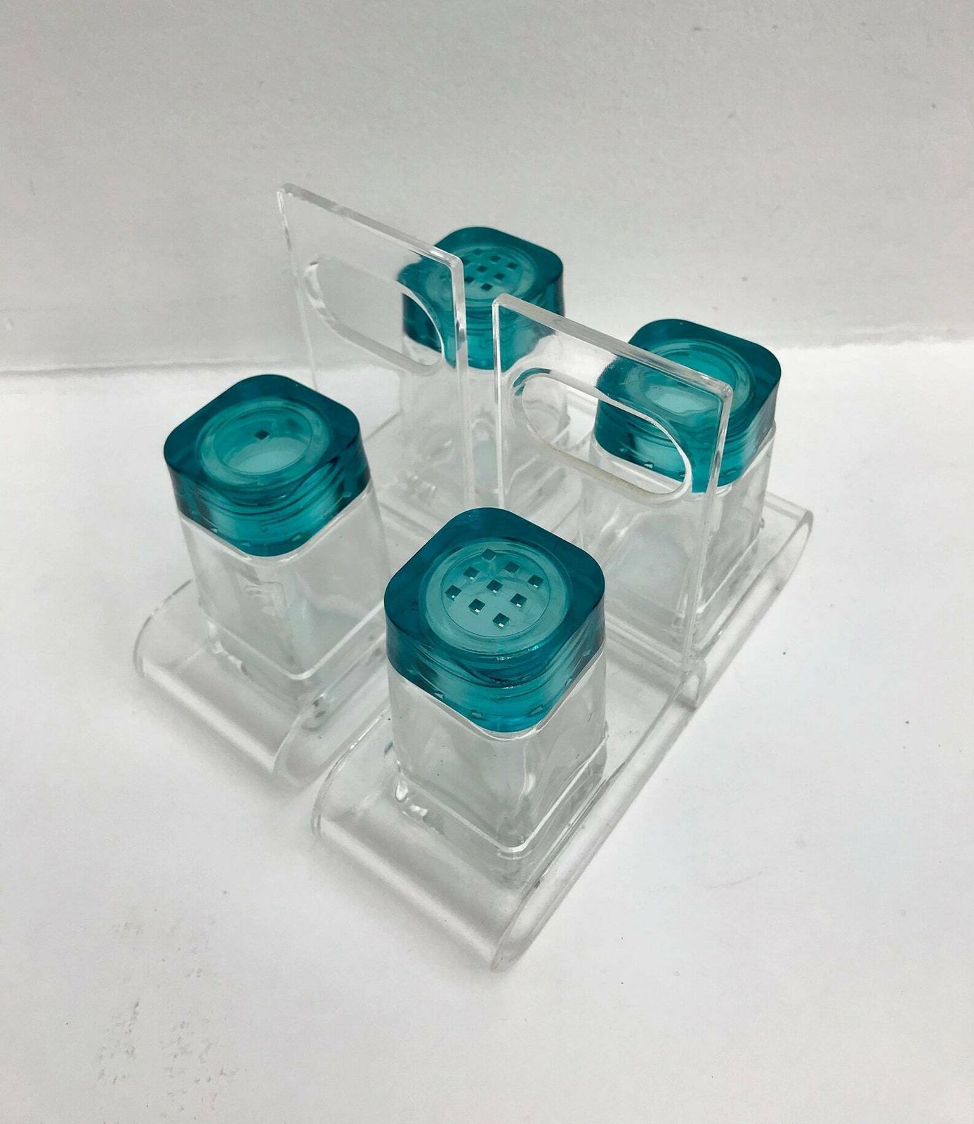 Salt And Pepper Shakers Set Of 2 Lucite Acrylic Glass Art By Luigi Barnioly Made In Italy Wedding Gift Christmas Table photo vintage