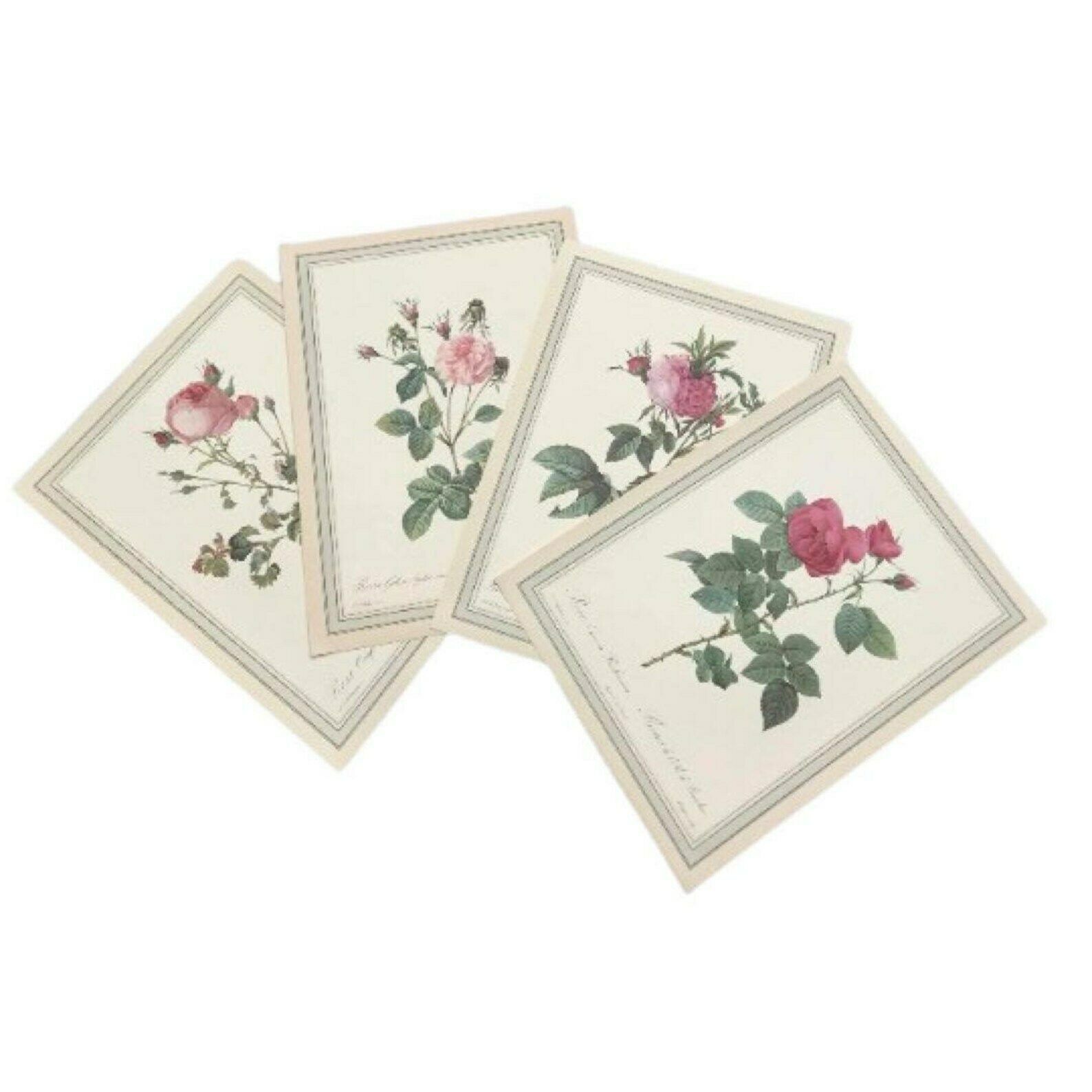 Botanical Print Wall Art Roses Set Original 1960s Vintage Rose Antique Rose Prints Set Victorian Art Wall Cottage Chic Green And Pink