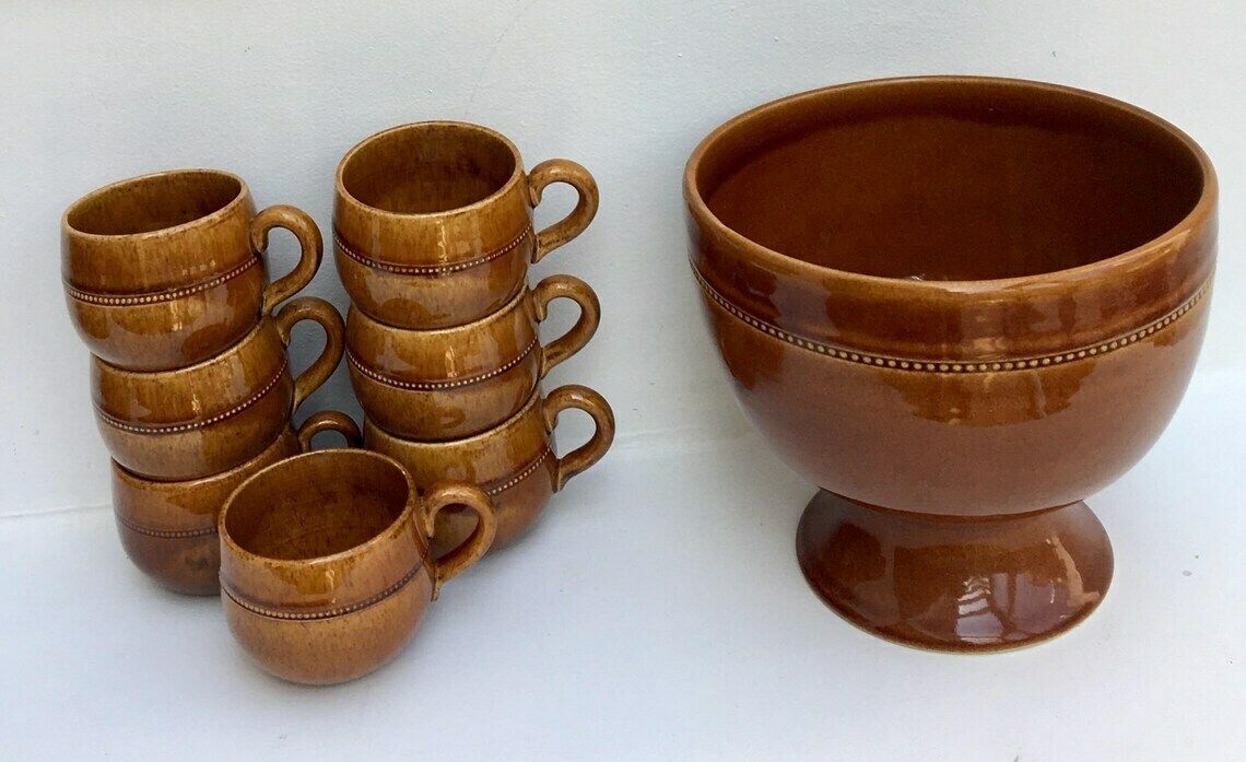 photo furniture Old Höganäs Keramik Large Bowl Dinnerware Brown Large , Brown Scandinavian Design Swedish Pottery Sweden Mid Century Modern 70s Old