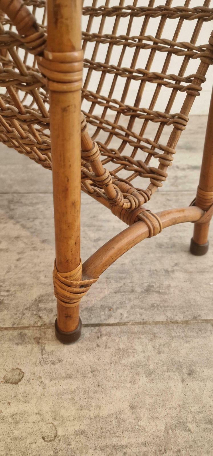 Rattan Magazine Rack, Bamboo, France 1975 photo vintage
