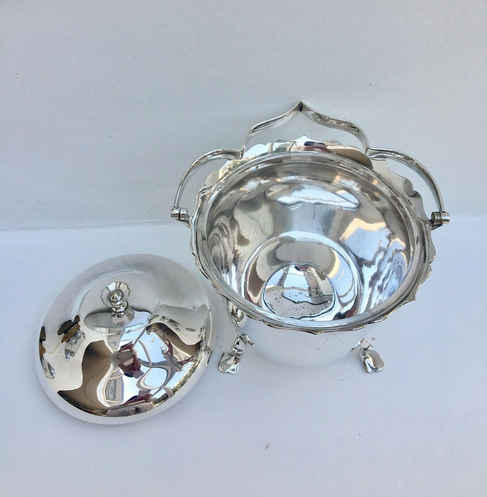 Biscuit Barrel Mappin And Webb Silver Plated Biscuit Box, Cookies Jar Edwardian Silver Plated Biscuit Jar Cookie Jar England Gift For Her photo vinterior