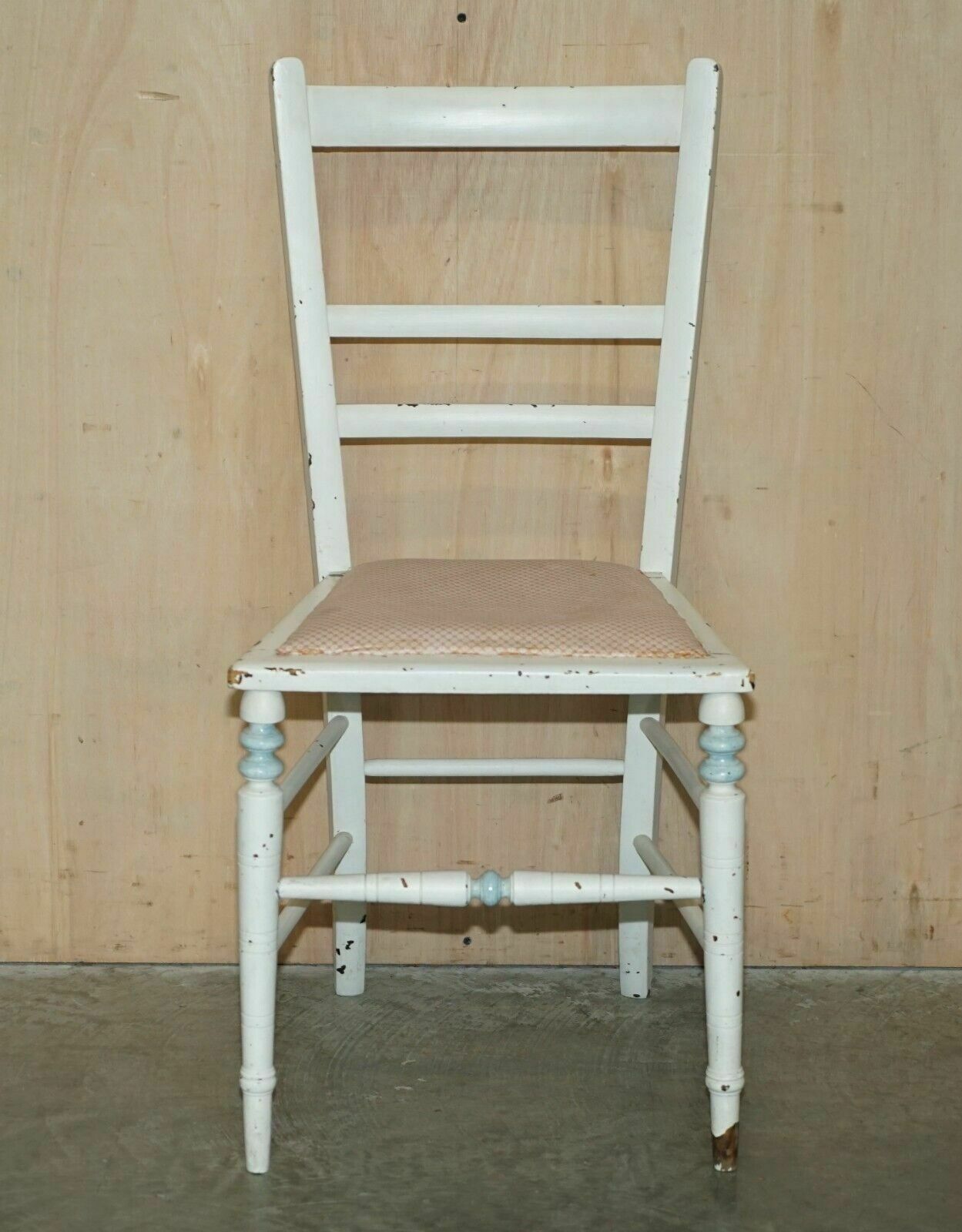 Antique French Original Paint Side Chair In Nicely Distressed Order Throughout photo furniture