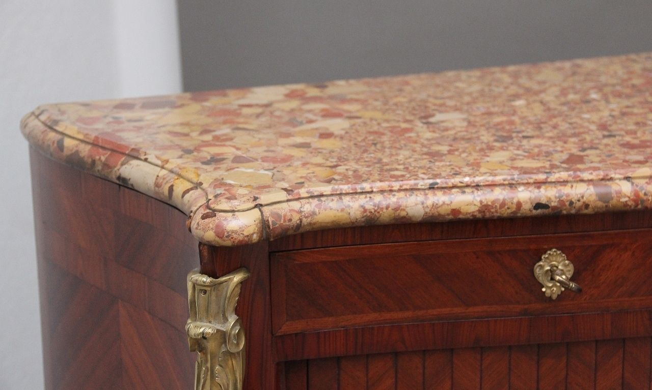 photo for sale Pair 19th Century French Kingwood And Marble Top Commodes