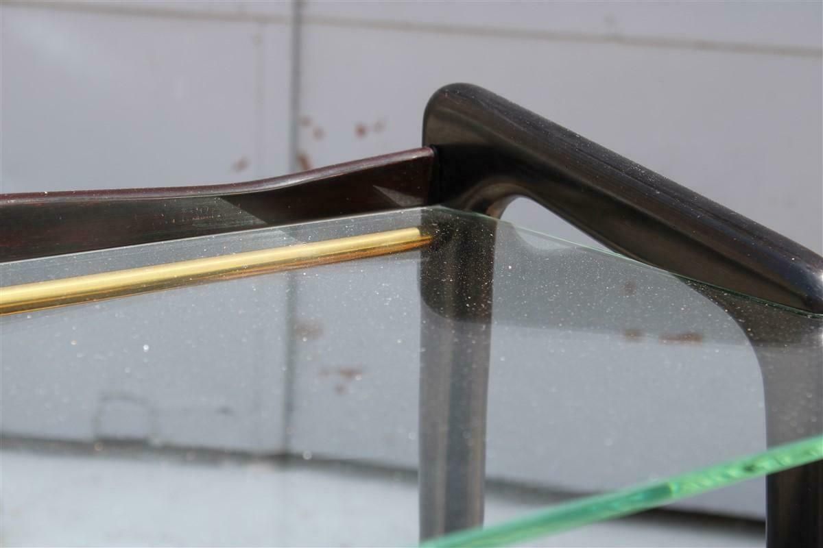 2664.0 Small Bedside Tables Or Shelves In Mahogany Ico Parisi For Debaggis 1950s Brass photo