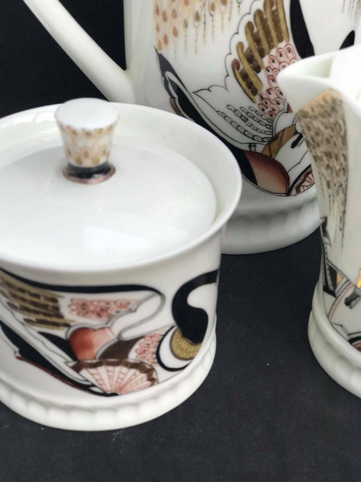 Imperial Porcelain Lomonosov Russian Coffee Set Collection Gift Collector Cups Creamer Sugar Bowl Wedding Gift Swan Musical Instruments photo 760.0