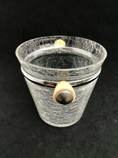 Glass Ice Bucket Vintage Mid Century Crackled Glass Vintage Ice Bucket Vintage Bar Accessoires Gift Bar Cart Gift For Him Bar Tools 60s photo buy