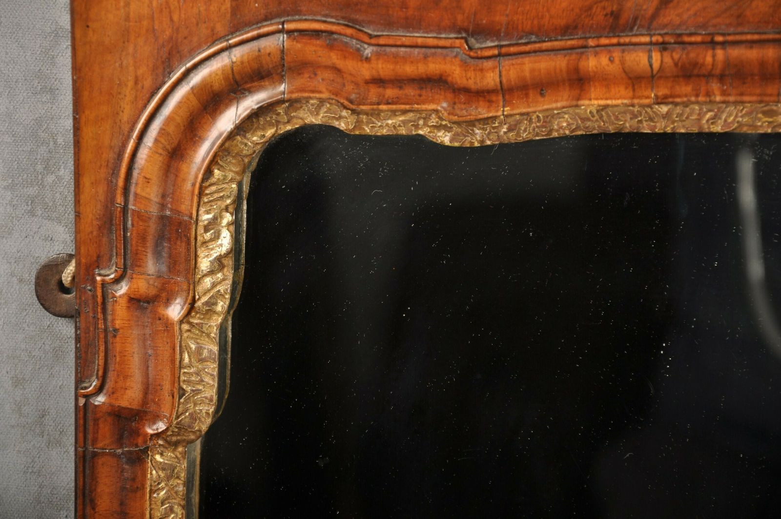 Early 18th Century Walnut & Giltwood Mirror photo for sale