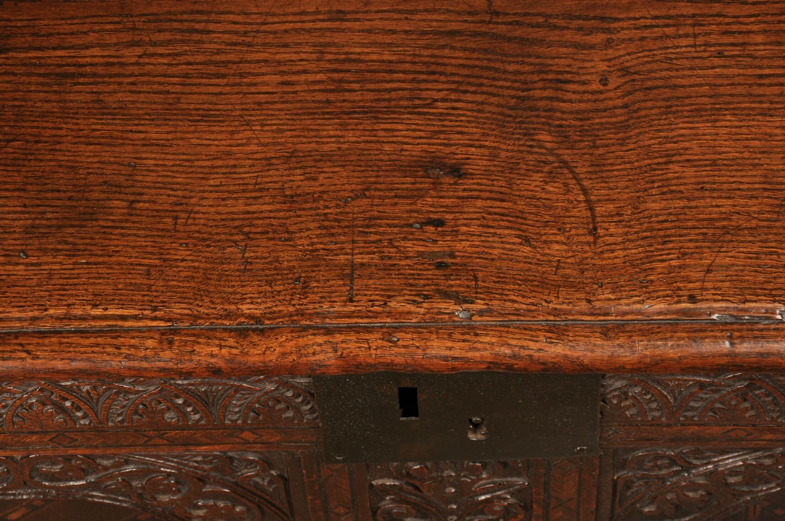 Early 17th Century Oak Coffer, 18th Century And Earlier photo 6200.0