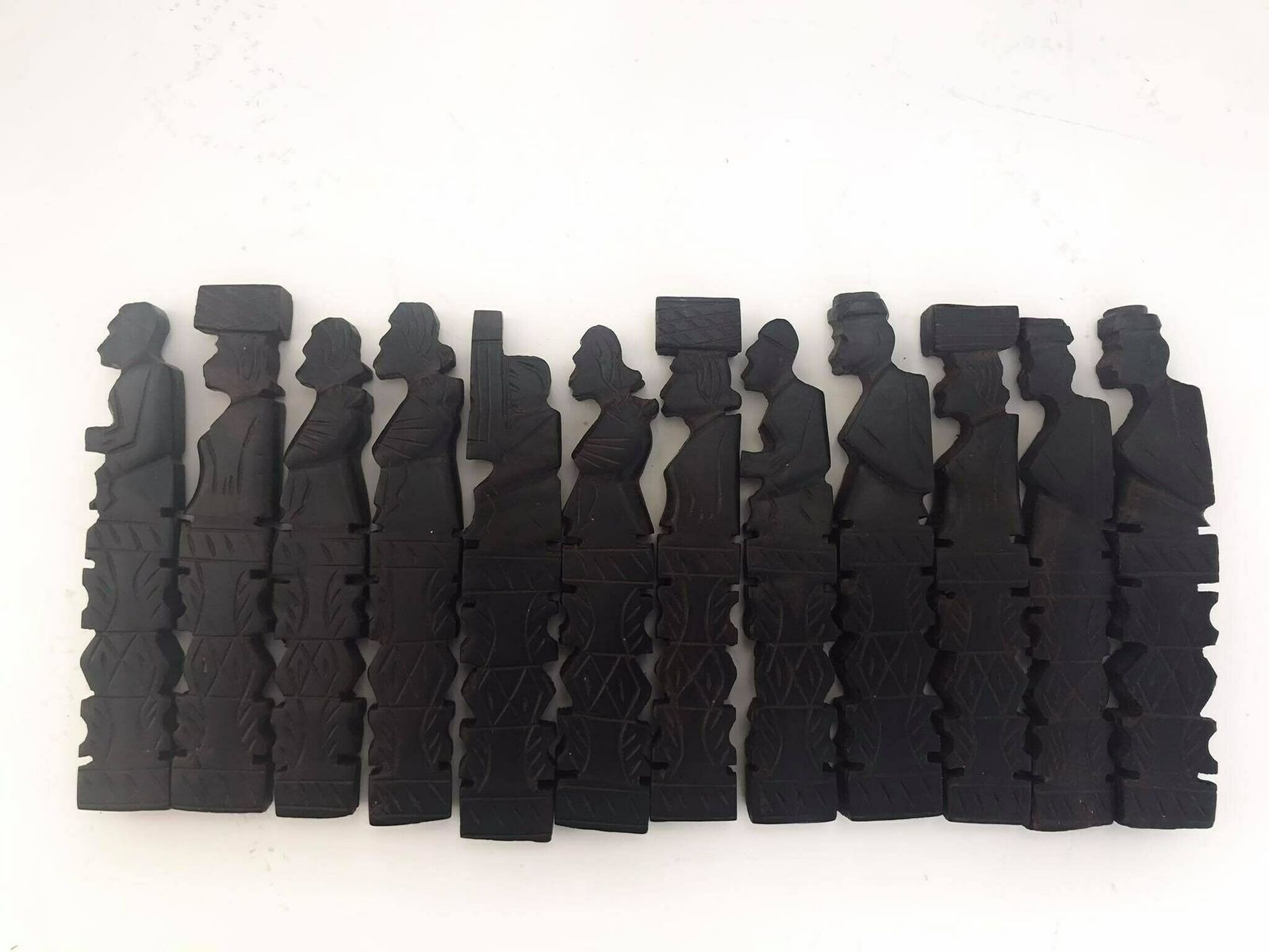 photo for sale African Cutlery Rests Set Of 12 Hand Carved Wood Africa Crafts Gift Idea Table Settings Ethnic Table, Wedding Gift Garden Table Decor