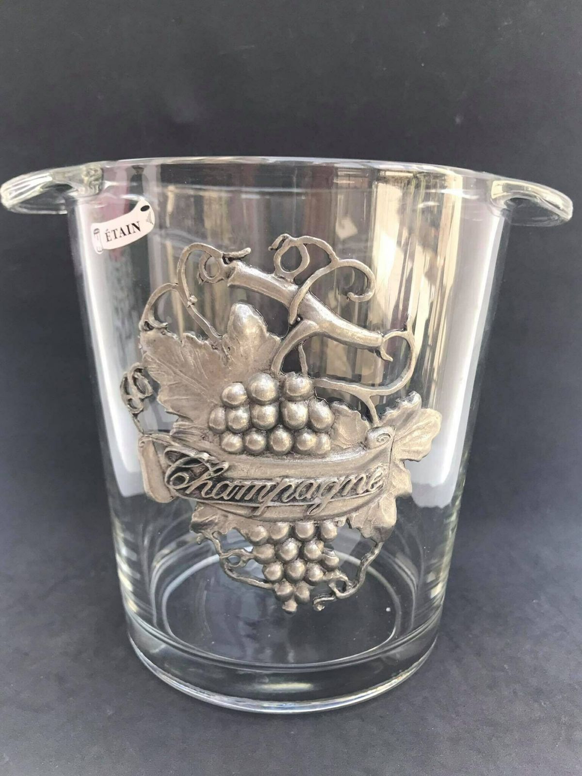 Champagne Bucket Glass Pewter Accessories Display Collector Ice Bucket Couple Wedding Christmas Bridal Bridesmaid Gift Bar Decor photo 192.0