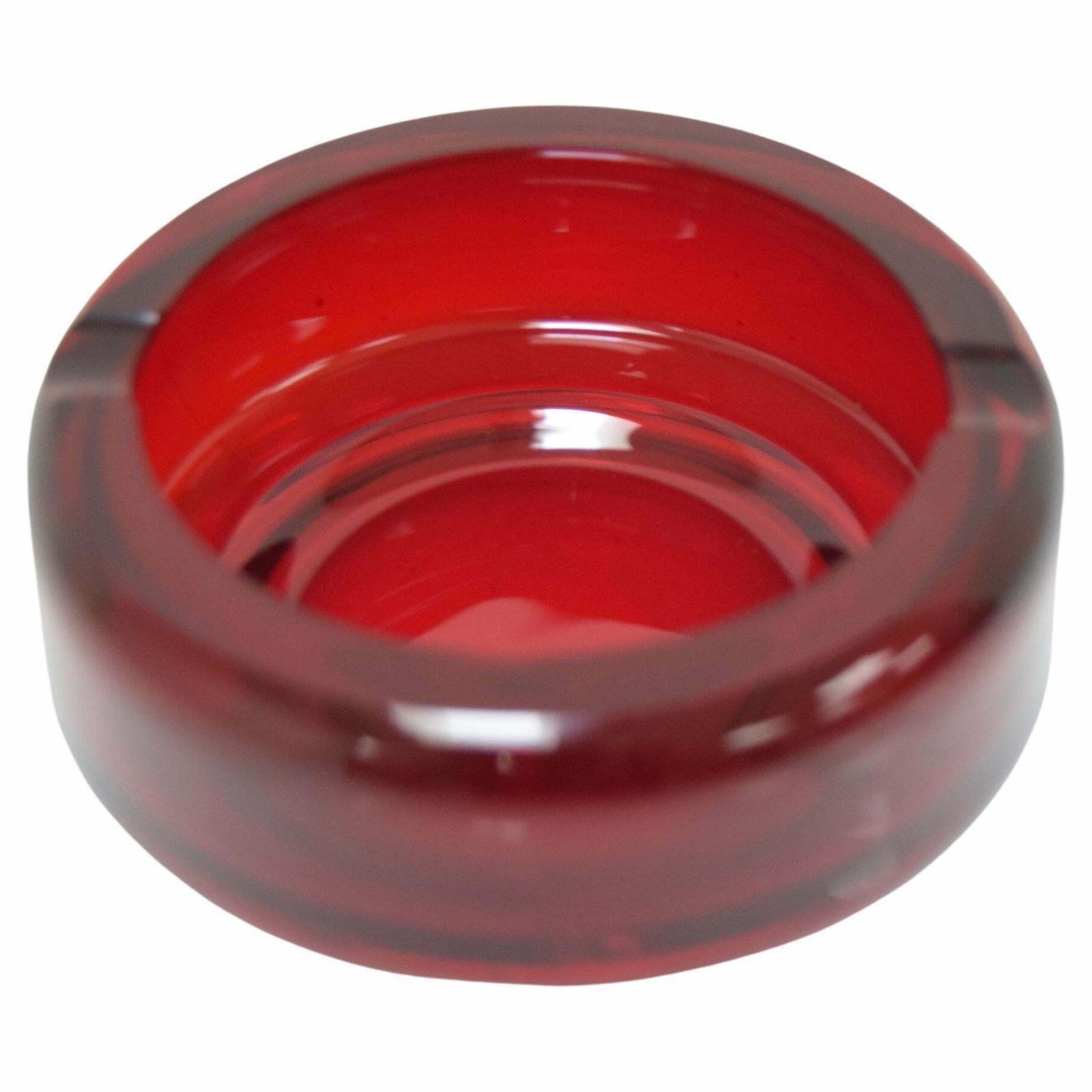 Midcentury Glass Ashtray By Glasswork Novy Bor, 1960s