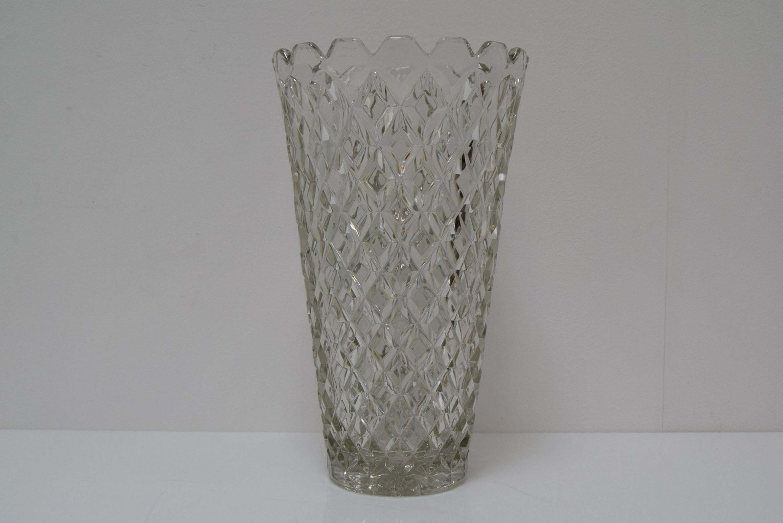 Midcentury Glass Vase, By Glasswork Novy Bor, 1960s photo for sale