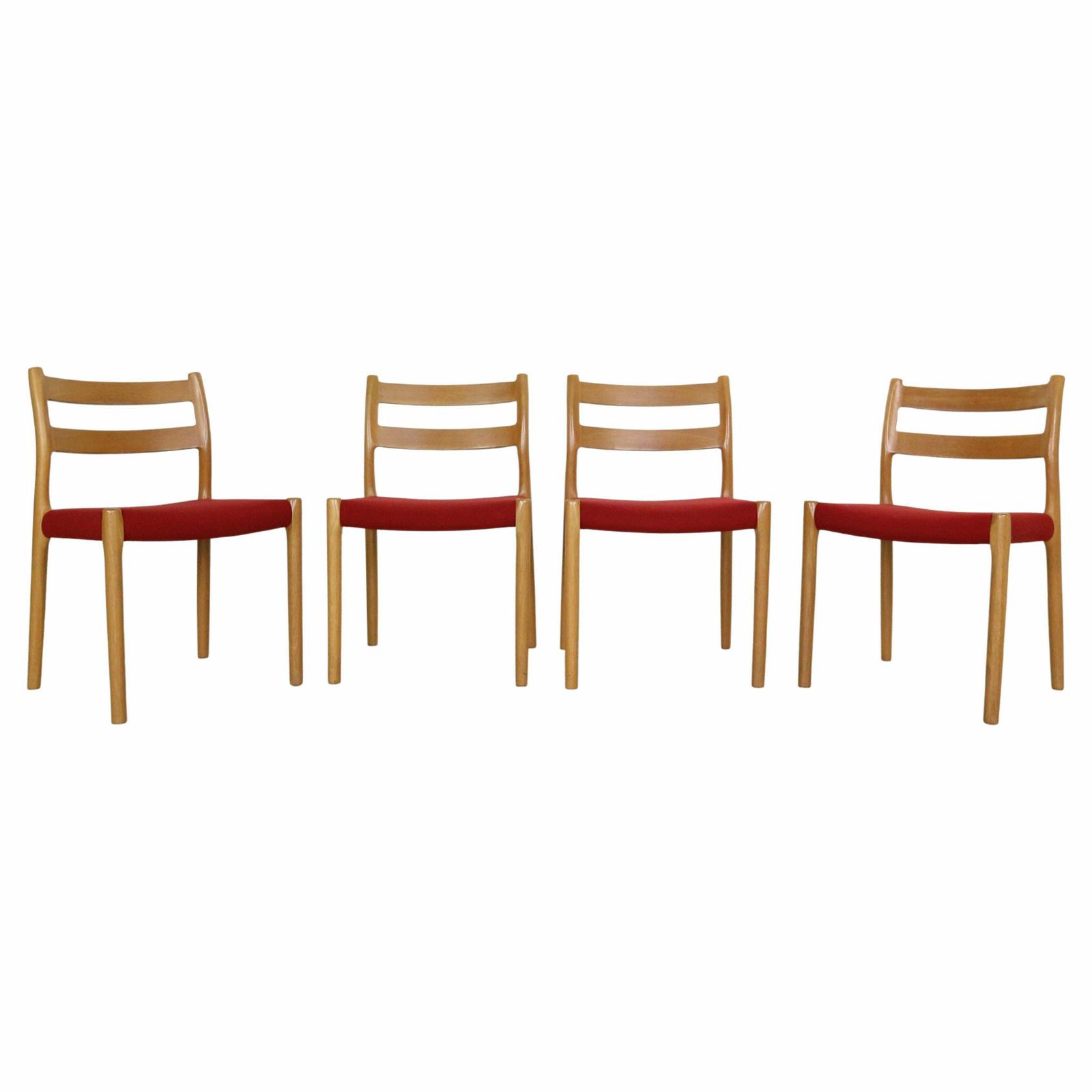 Niels Otto Moller Set Of 4 Dining Chairs Model 84 For Højbjerg Denmark 1970s