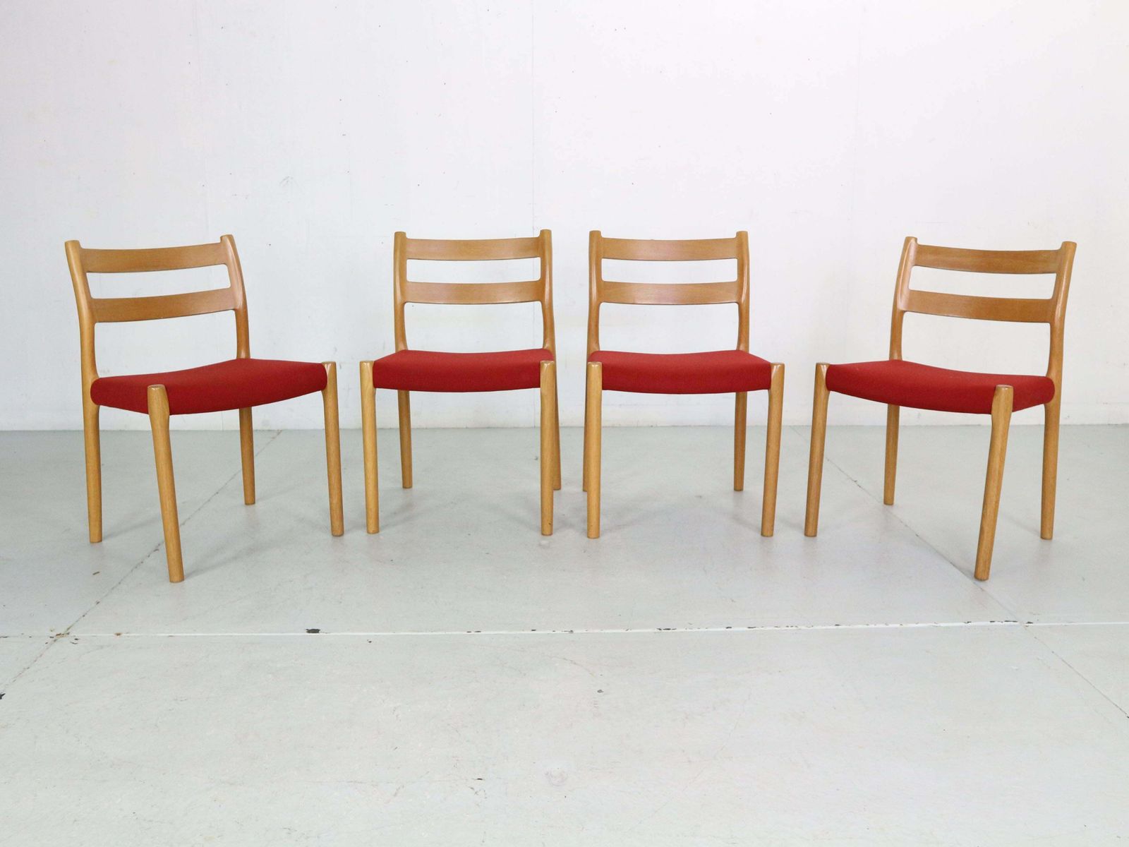 Niels Otto Moller Set Of 4 Dining Chairs Model 84 For Højbjerg Denmark 1970s photo furniture