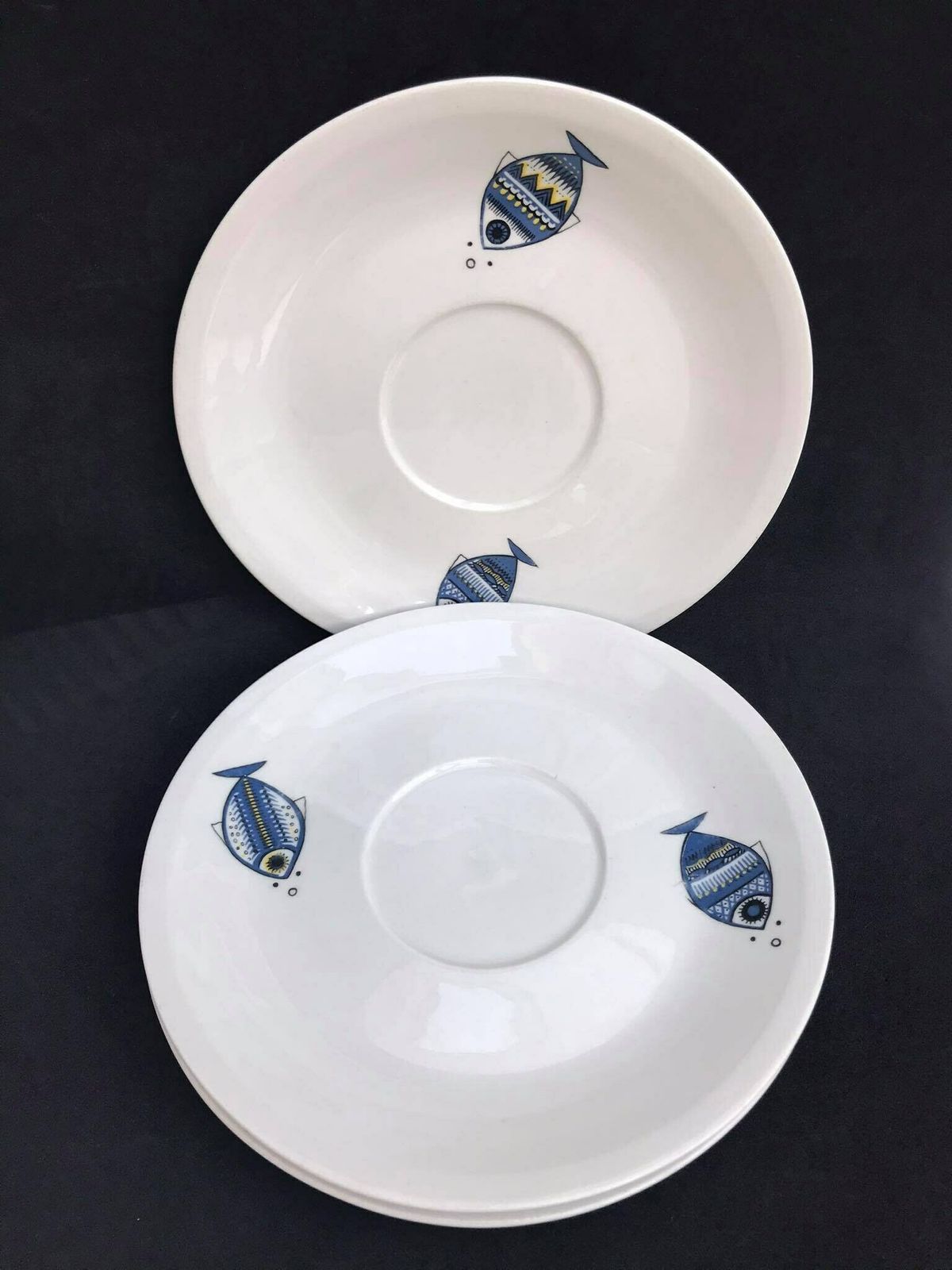 Villeroy & Boch Viking Schotel Visbordje Vervangend Onderdeel Mid Century Design, Visbordje, Wit En Blauw Porselein, Pop Art Mcm Christine Reuter photo for sale
