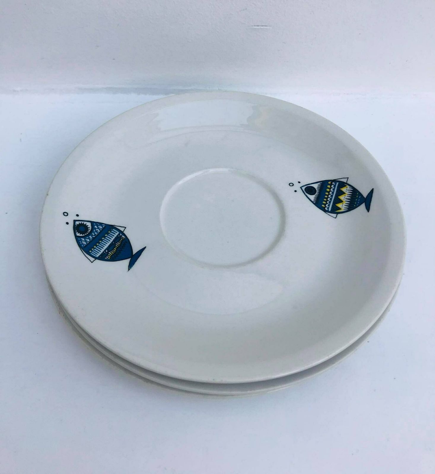 Villeroy & Boch Viking Saucer Fish Plate Replacement Mid Century Design, Fish Plate, White And Blue Porcelain, Pop Art Mcm Christine Reuter photo vinterior