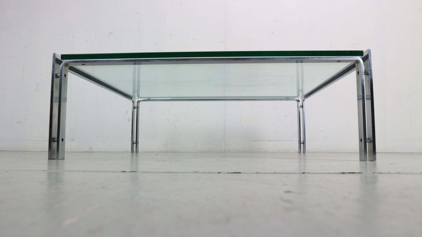 Dutch Metaform Large Steel And Glass Coffee Table By Hank Kwint 1970 photo 842.0