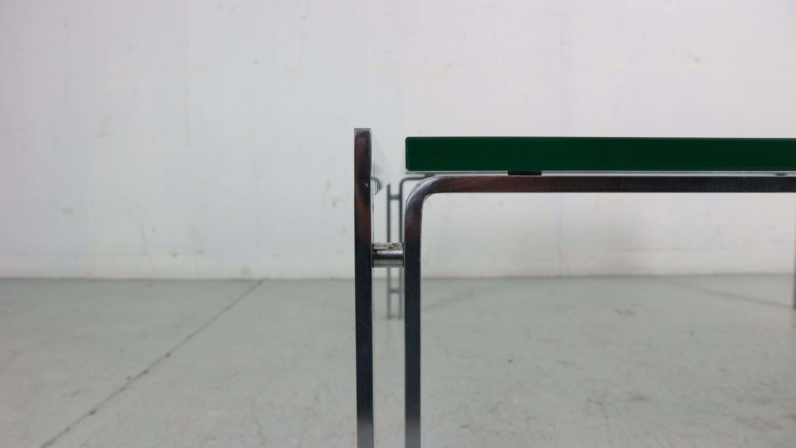 photo for sale Dutch Metaform Large Steel And Glass Coffee Table By Hank Kwint 1970