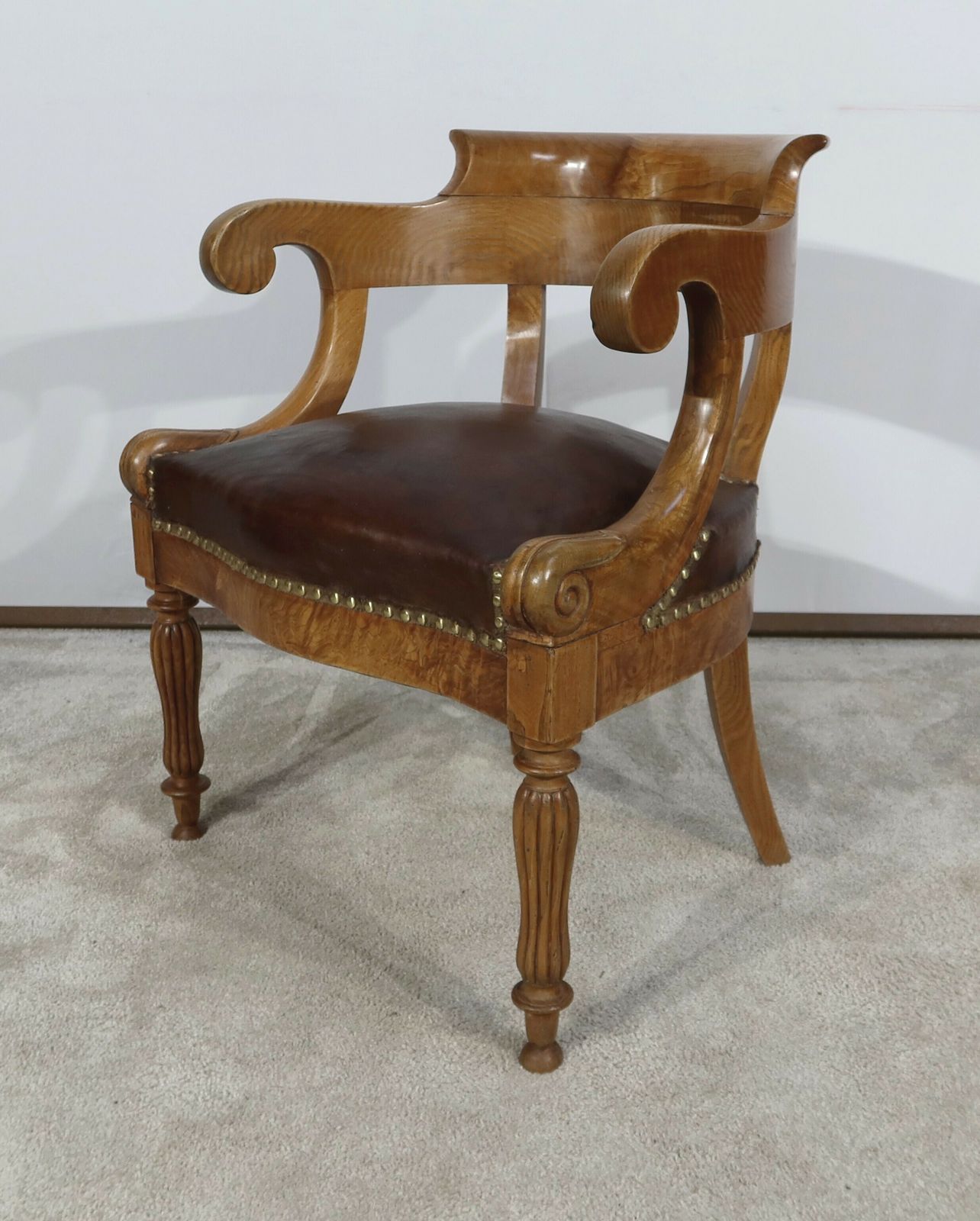 Office Armchair In Ash, Louis Philippe, 2nd Half Of The 19th Century photo buy