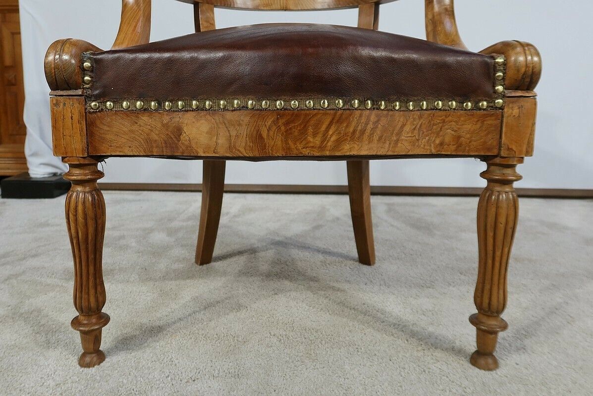 Furniture Office Armchair In Ash, Louis Philippe, 2nd Half Of The 19th Century photo