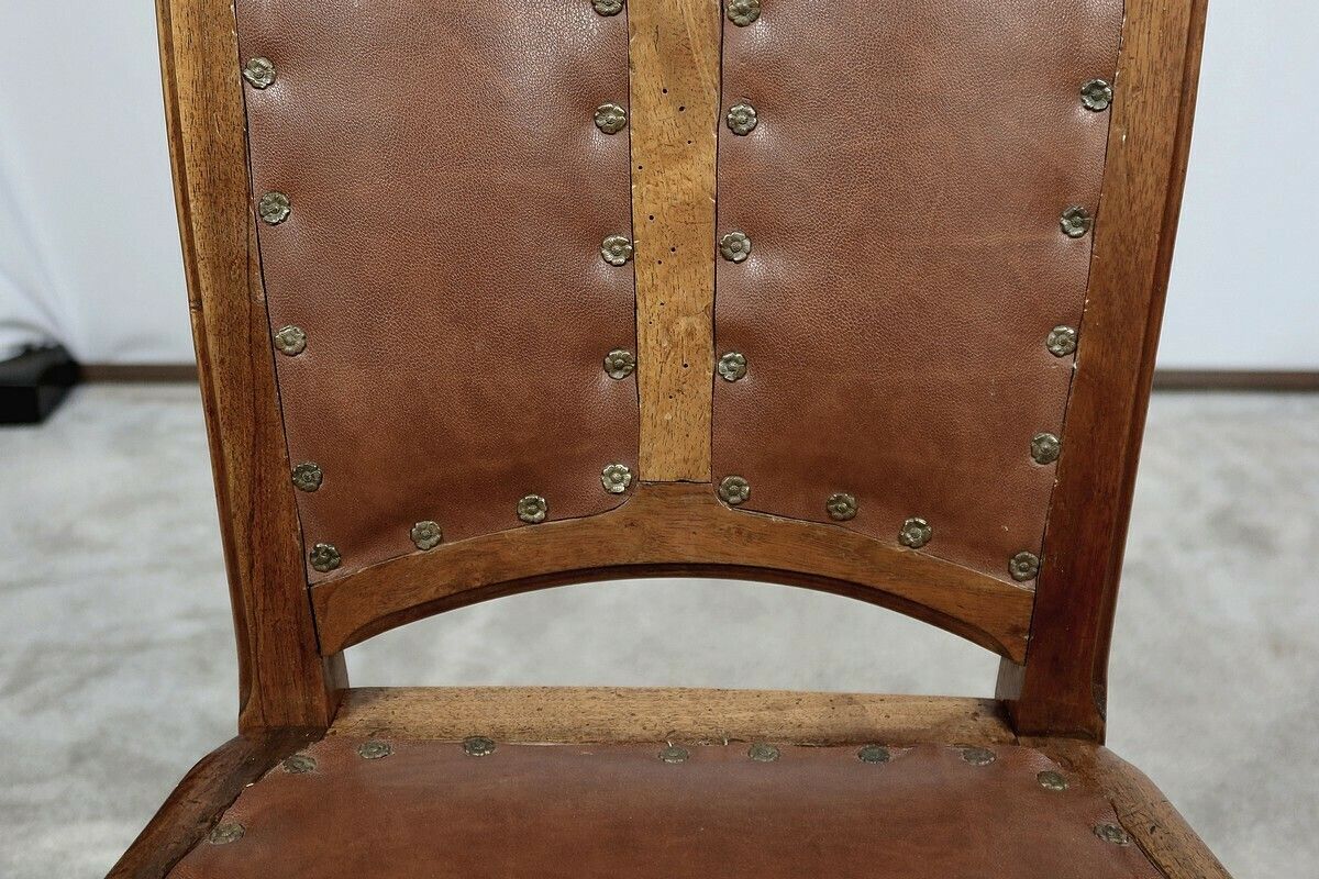 photo for sale Pair Of Walnut Chairs, School Of Nancy, Art Nouveau, 1900