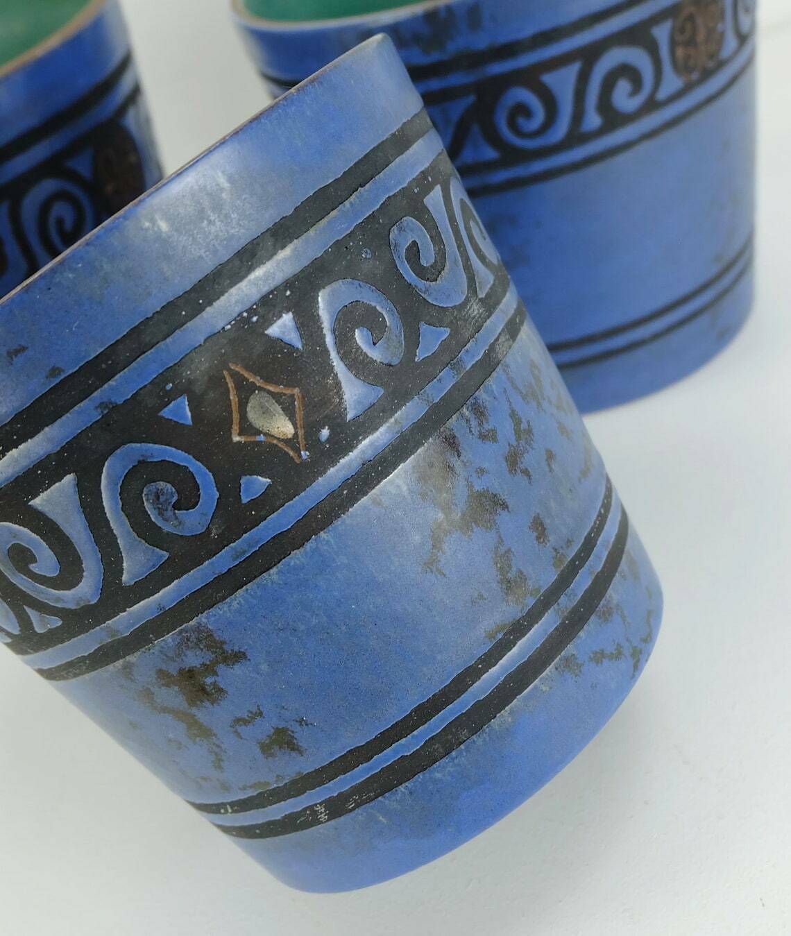 Set Van 3 Bloempotten Ceramano Pergamon Hanns Welling Mid Century Wgp Ca. Jaren 1950–1960 Aardewerk photo buy