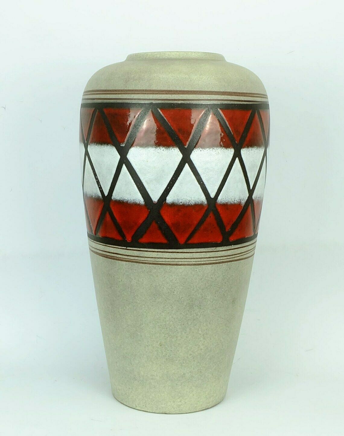 Mid Century Vase Floorvase Scheurich Model 517 50 Geometric Decor Heinz Siery 1959 photo for sale