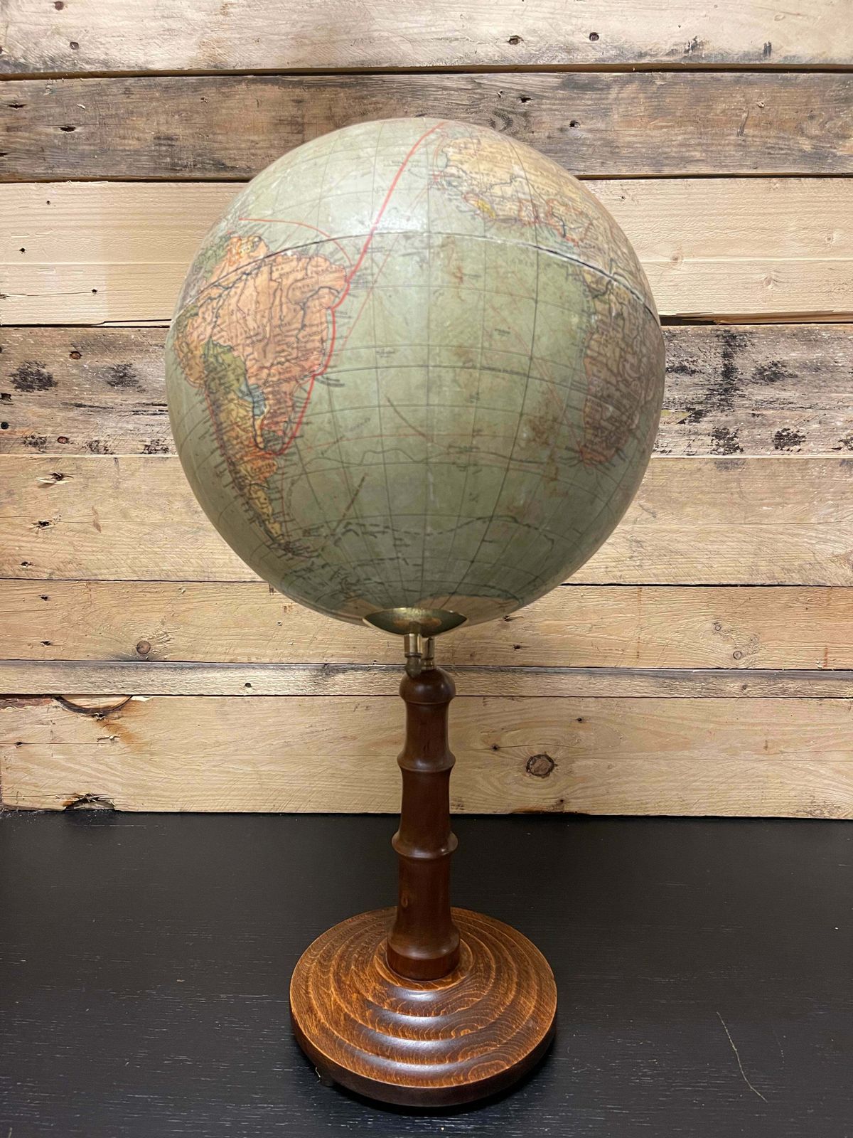 German Antique Table Globe By Paul Räth & DR A Krause, Leipzig 1920s photo Home Decor