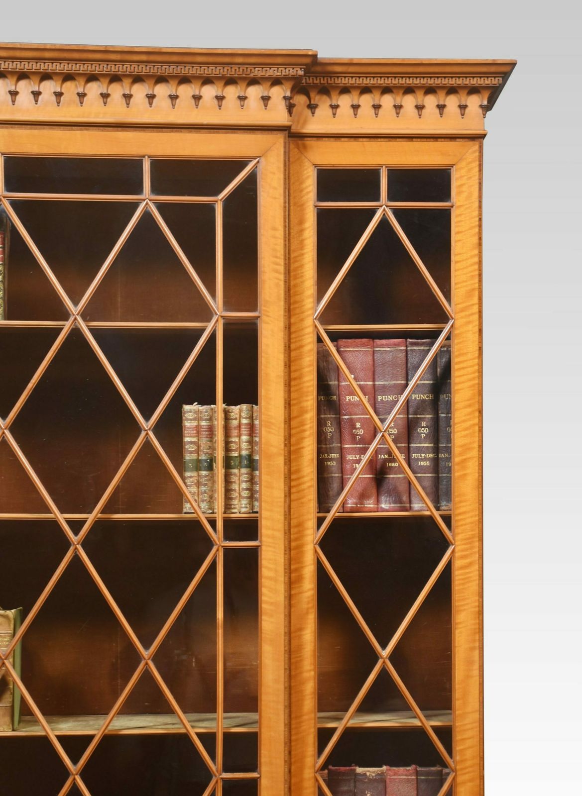 Sheraton Revival Satinwood Breakfront Bookcase photo furniture