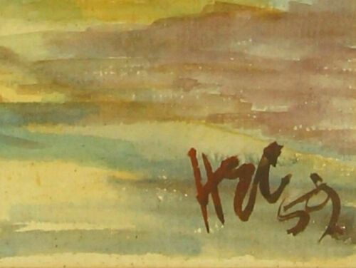 Watercolour By Harold Edward Collin. Mediterranean Town Houses photo for sale