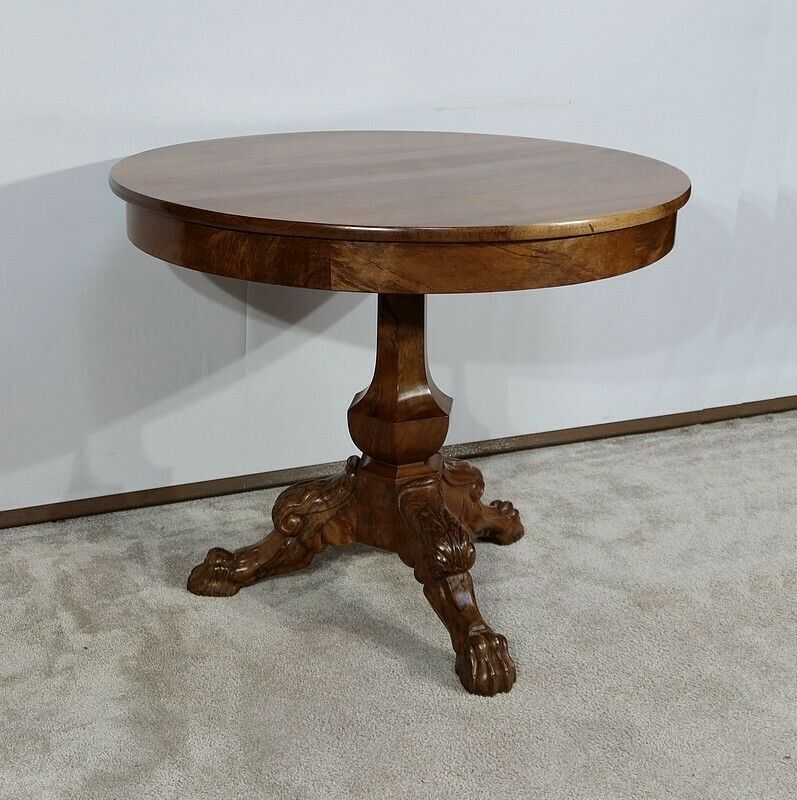 Estate Pedestal Table In Solid Walnut, Restoration Period, Early 19th Century