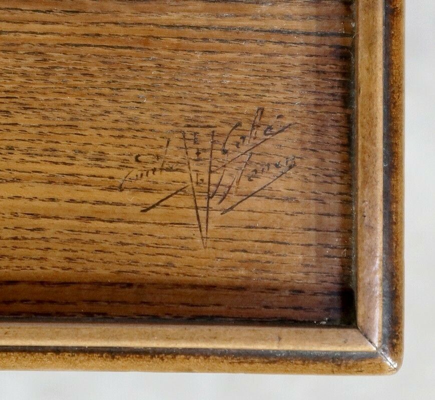 Tea Table With Inlaid Decoration Signed E Gallé Late 19th Century photo vintage