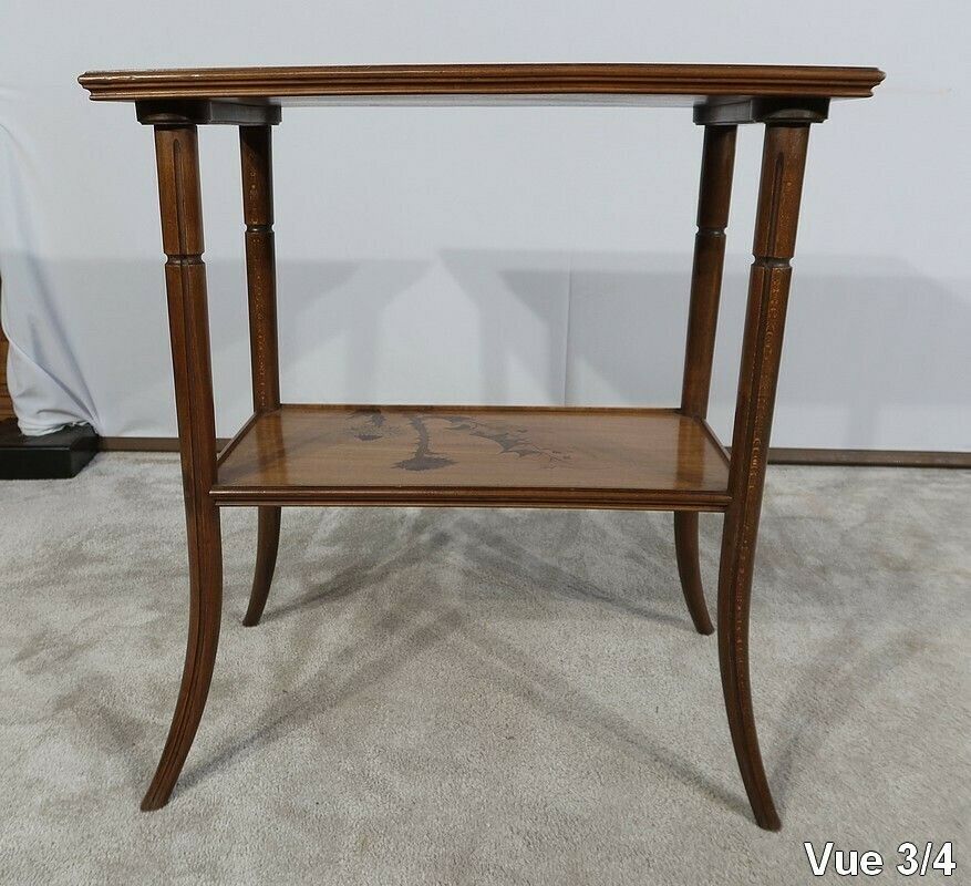 photo vintage Tea Table With Inlaid Decoration Signed E Gallé Late 19th Century
