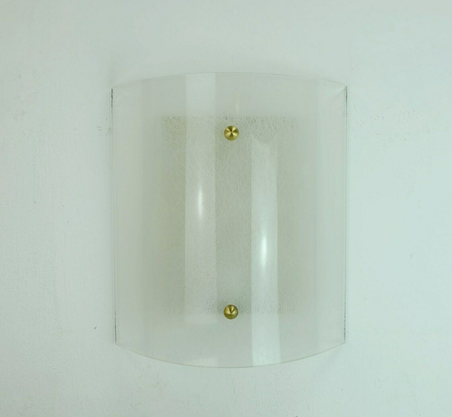 Large Mid Century Sconce Acrylic And Brass 1960s 1970s Lucite Wall Lamp photo furniture