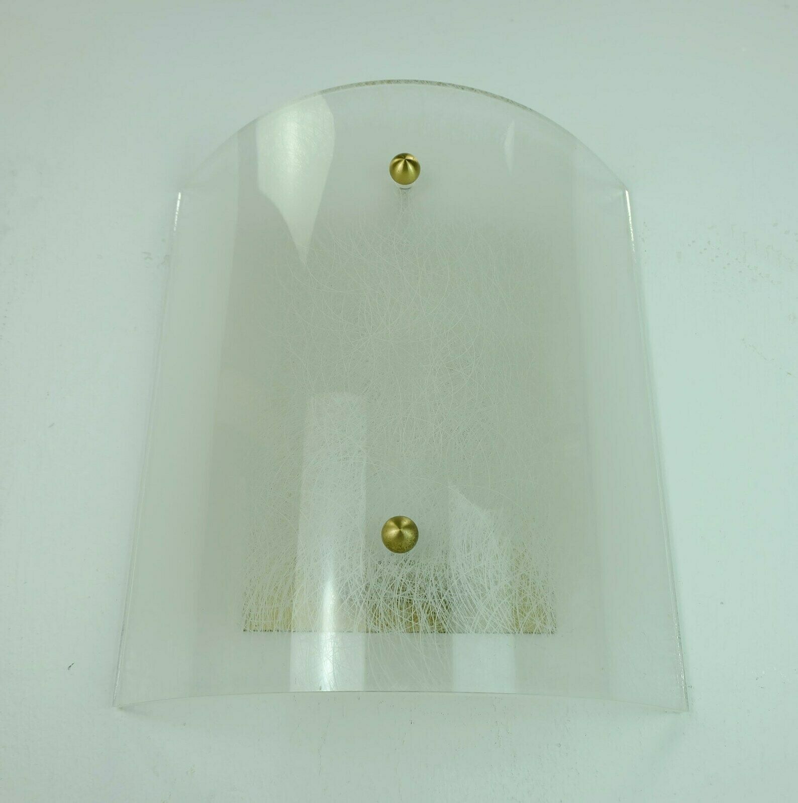 Large Mid Century Sconce Acrylic And Brass 1960s 1970s Lucite Wall Lamp photo vintage