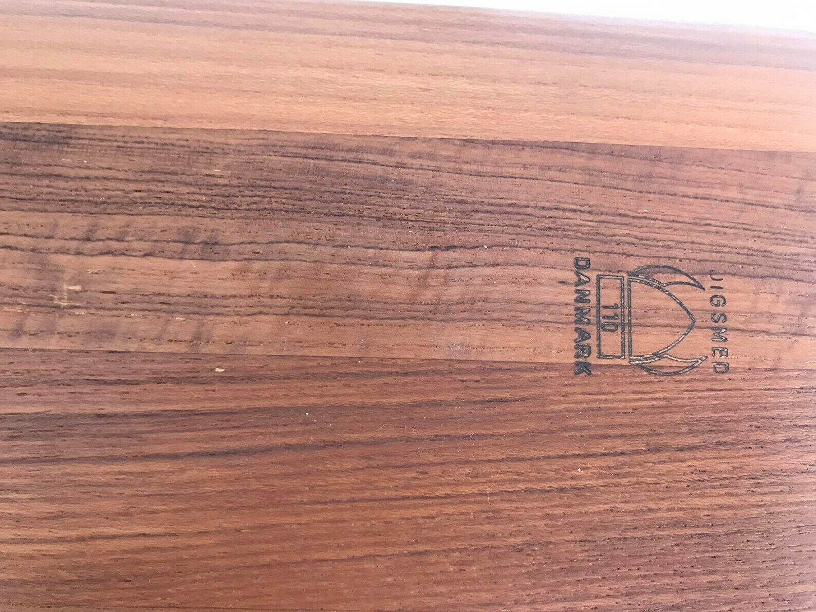 Vintage Serveerschaal Van Hout Met 4 Gerookte Grijze Glazen Bakjes – Teakhouten Deens Mid Century Modern Design, Digsmed photo 180.0