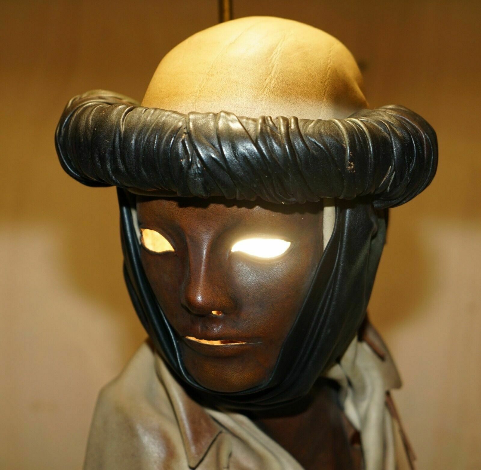 Mid Century Arabian Face Lamp Signed Pourbaix Circa 1960's Must See Pictures photo Lighting