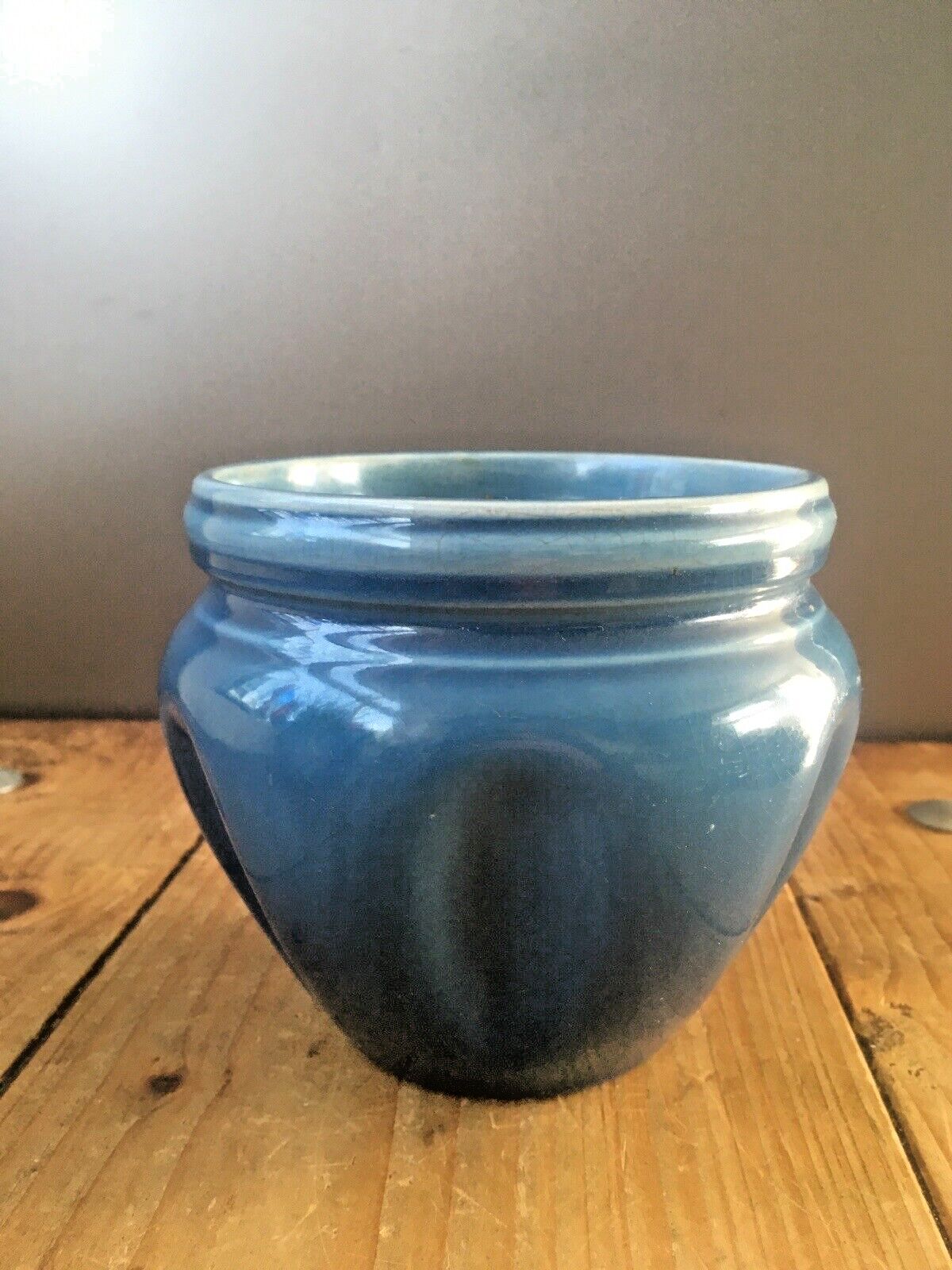Antique Arts And Crafts James Wardle Blue Glazed Small Pottery Planter Plant Pot photo Home Decor