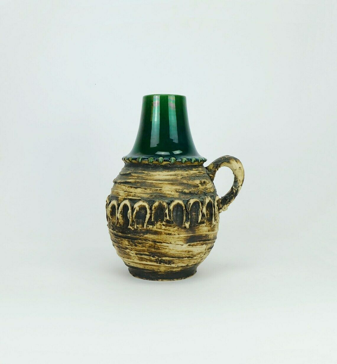 Fantastic 1960's Carstens Vase With Outstandig Rough Glaze Model 29 30 A