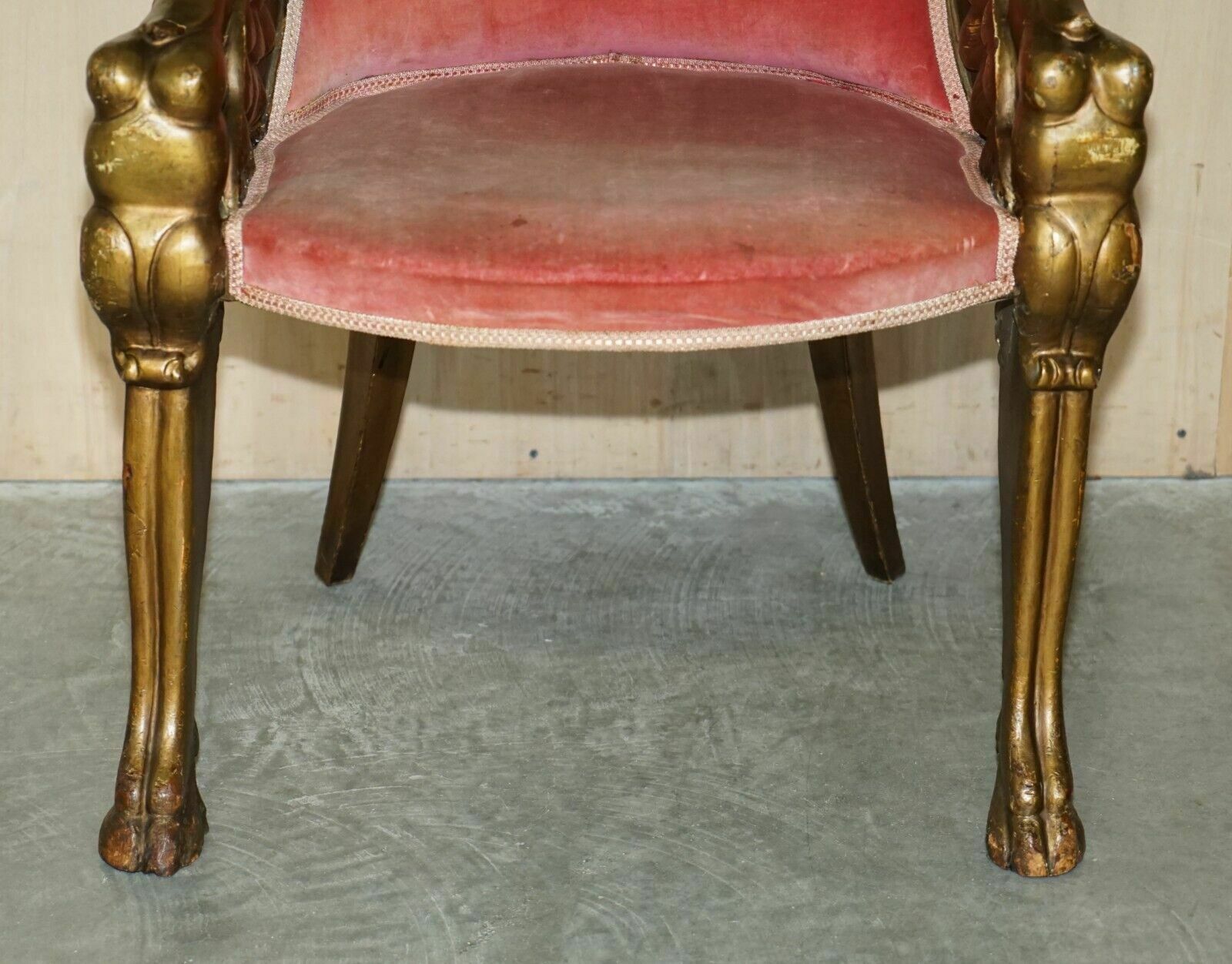 After Thomas Hope Antique Circa 1780 George III Hand Carved Giltwood Armchair photo 6000.0