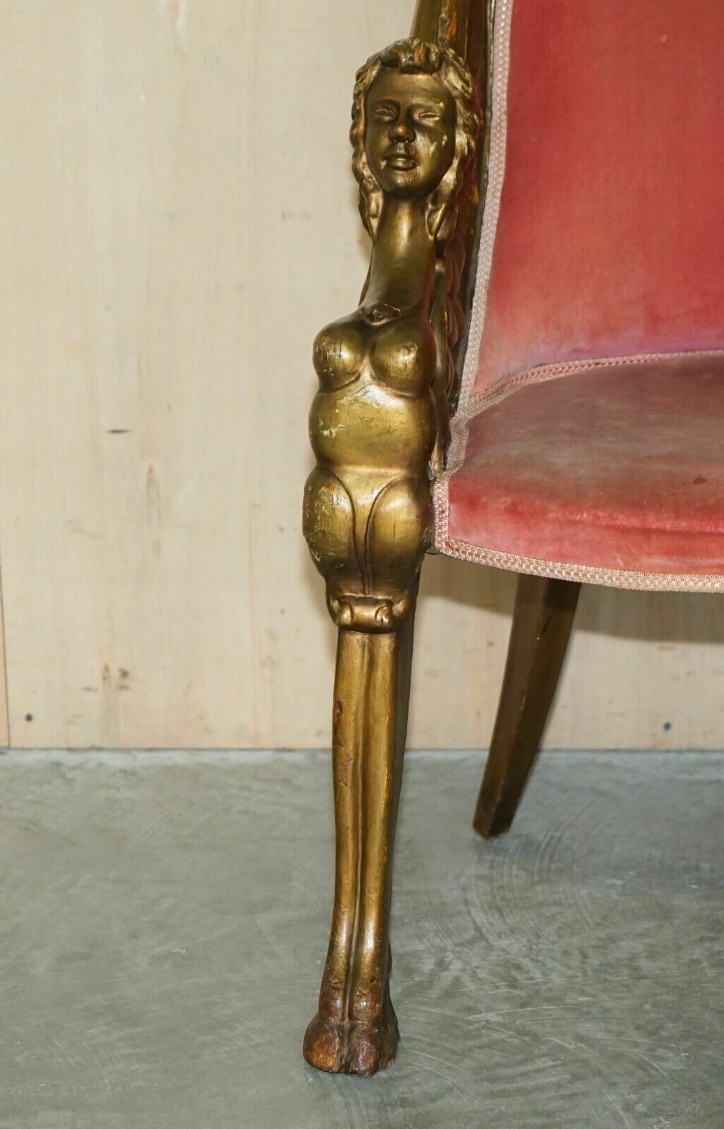 After Thomas Hope Antique Circa 1780 George III Hand Carved Giltwood Armchair photo vinterior