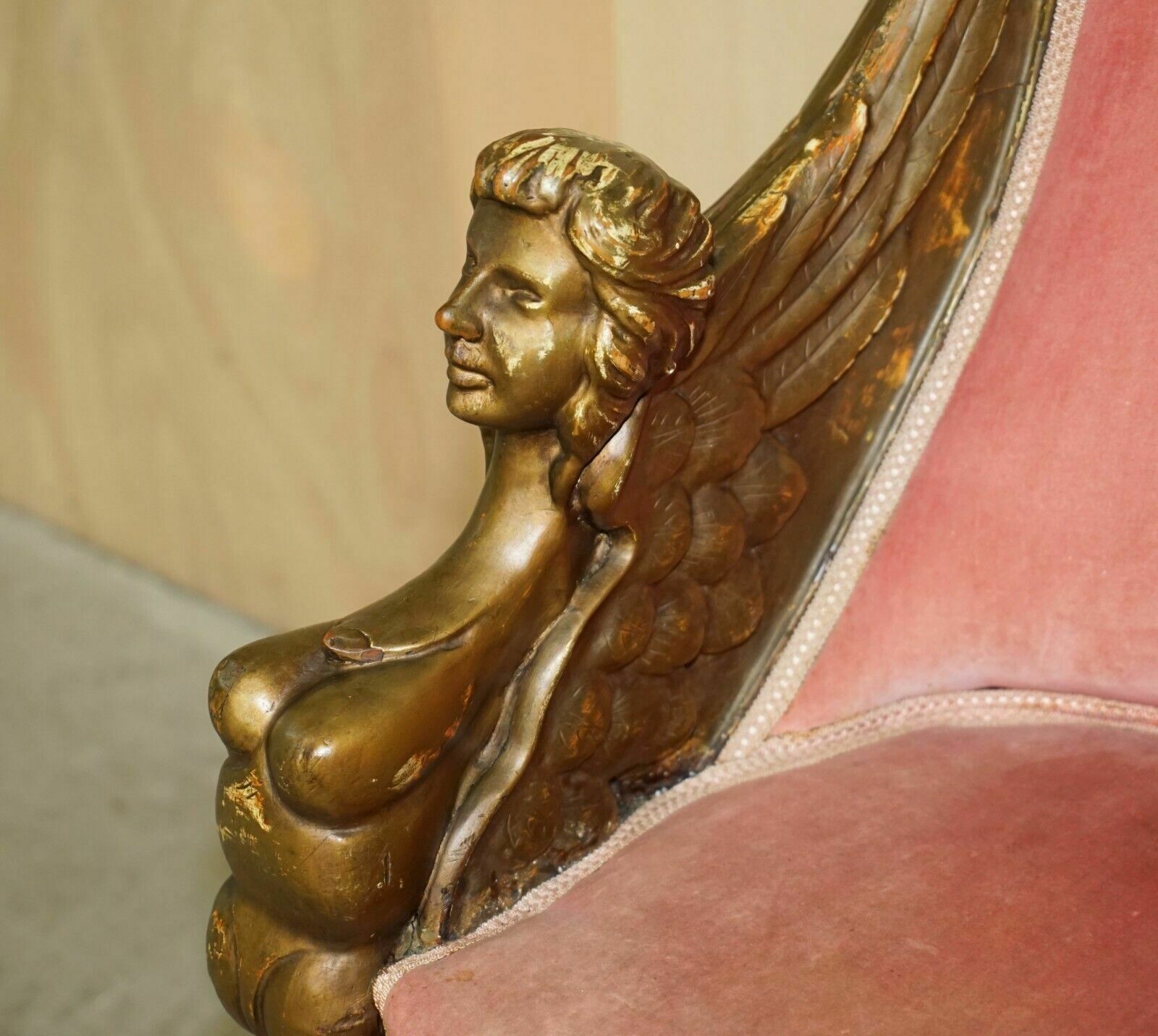 After Thomas Hope Antique Circa 1780 George III Hand Carved Giltwood Armchair photo buy