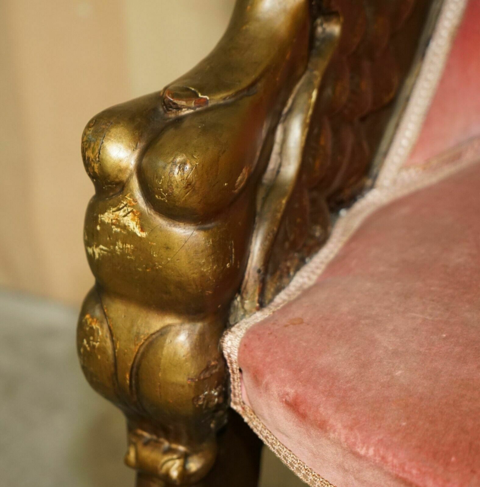 photo furniture After Thomas Hope Antique Circa 1780 George III Hand Carved Giltwood Armchair